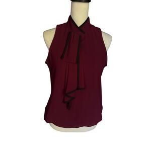 BCX Women's Sleeveless Top Maroon Black Small